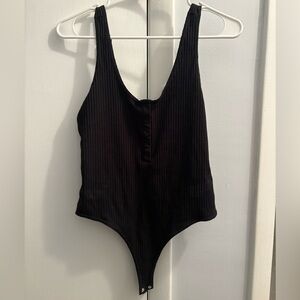Hurley Black Ribbed Women's Bodysuit